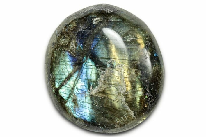 Flashy, Polished Labradorite Palm Stone - Madagascar #334238